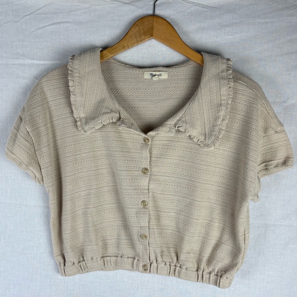 Madewell Ruffle-Collared Crop Top M